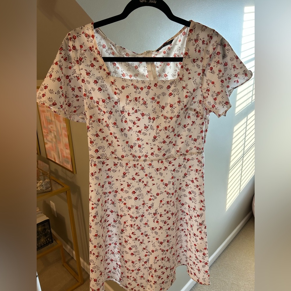 Shein Floral Mini Dress with Pleasant Sleeve - Women’s Medium